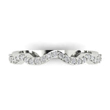 0.2 ct Brilliant Round Cut Natural Diamond Stone Clarity SI1-2 Color I-J White Gold Stackable Band