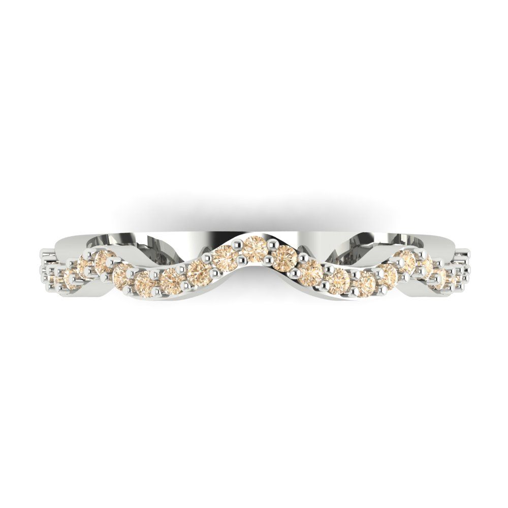 0.23 cttw Natural Morganite Round Cut White Gold Eternity Wedding Band