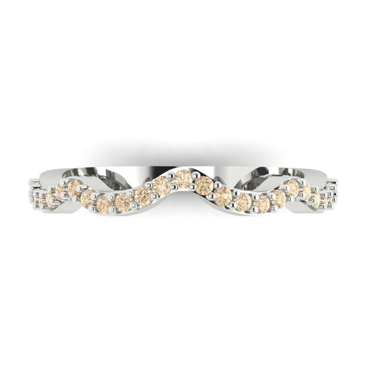 0.23 cttw Natural Morganite Round Cut White Gold Eternity Wedding Band
