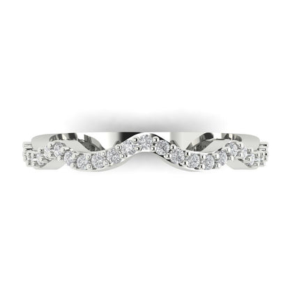 0.23 cttw White Sapphire Round Cut White Gold Eternity Wedding Band