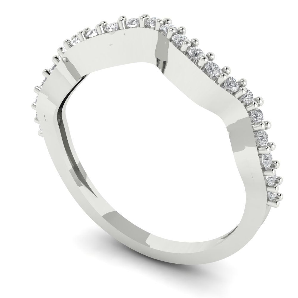 0.23 cttw Simulated Diamond Round Cut White Gold Eternity Wedding Band