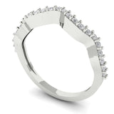0.2 ct Brilliant Round Cut Natural Diamond Stone Clarity SI1-2 Color I-J White Gold Stackable Band