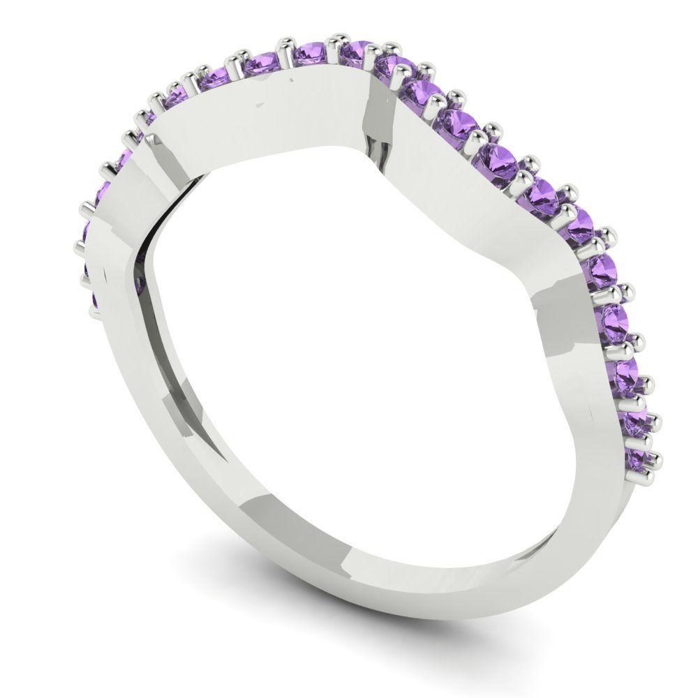 0.23 cttw Simulated Alexandrite Round Cut White Gold Eternity Wedding Band