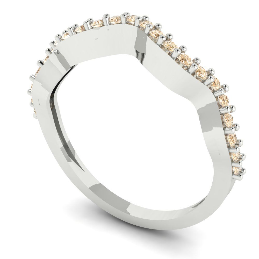 0.23 cttw Natural Morganite Round Cut White Gold Eternity Wedding Band