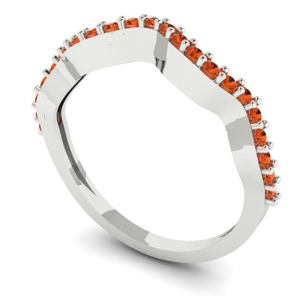 0.23 cttw Simulated Red Diamond Round Cut White Gold Eternity Wedding Band