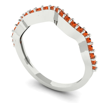 0.23 cttw Simulated Red Diamond Round Cut White Gold Eternity Wedding Band