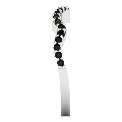 0.23 cttw Natural Onyx Round Cut White Gold Eternity Wedding Band