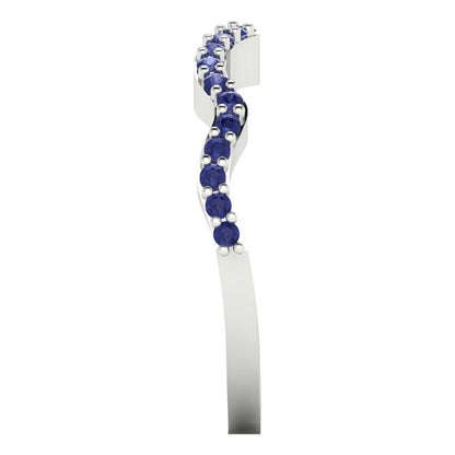 0.23 cttw Simulated Tanzanite Round Cut White Gold Eternity Wedding Band