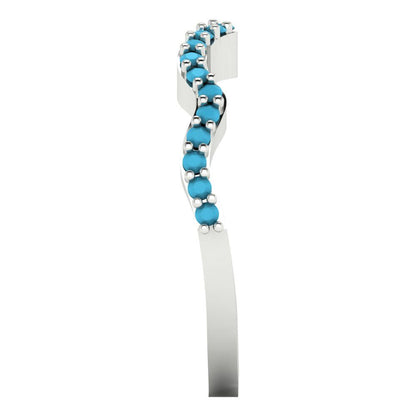 0.23 cttw Simulated Turquoise Round Cut White Gold Eternity Wedding Band