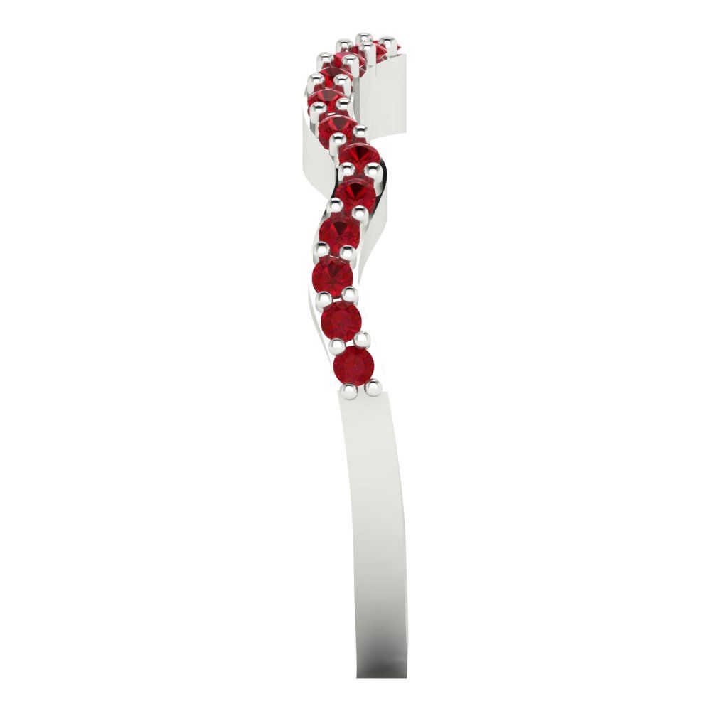0.23 cttw Simulated Ruby Round Cut White Gold Eternity Wedding Band