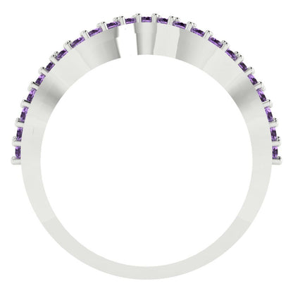 0.23 cttw Simulated Alexandrite Round Cut White Gold Eternity Wedding Band