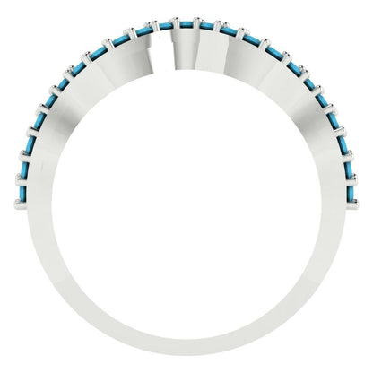 0.23 cttw Simulated Turquoise Round Cut White Gold Eternity Wedding Band