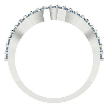 0.23 cttw Blue Moissanite Round Cut White Gold Eternity Wedding Band