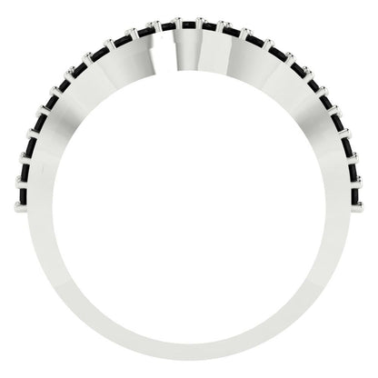 0.23 cttw Natural Onyx Round Cut White Gold Eternity Wedding Band