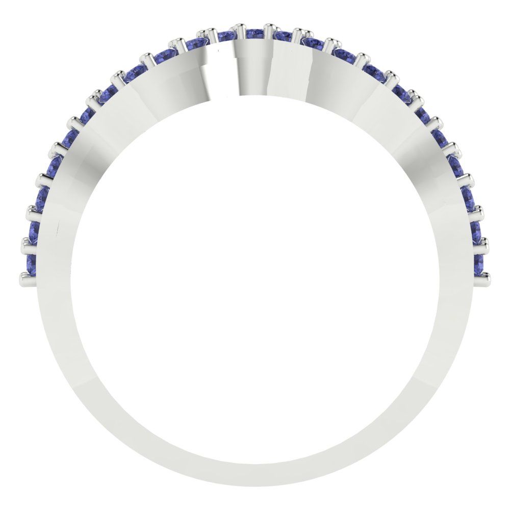 0.23 cttw Simulated Tanzanite Round Cut White Gold Eternity Wedding Band