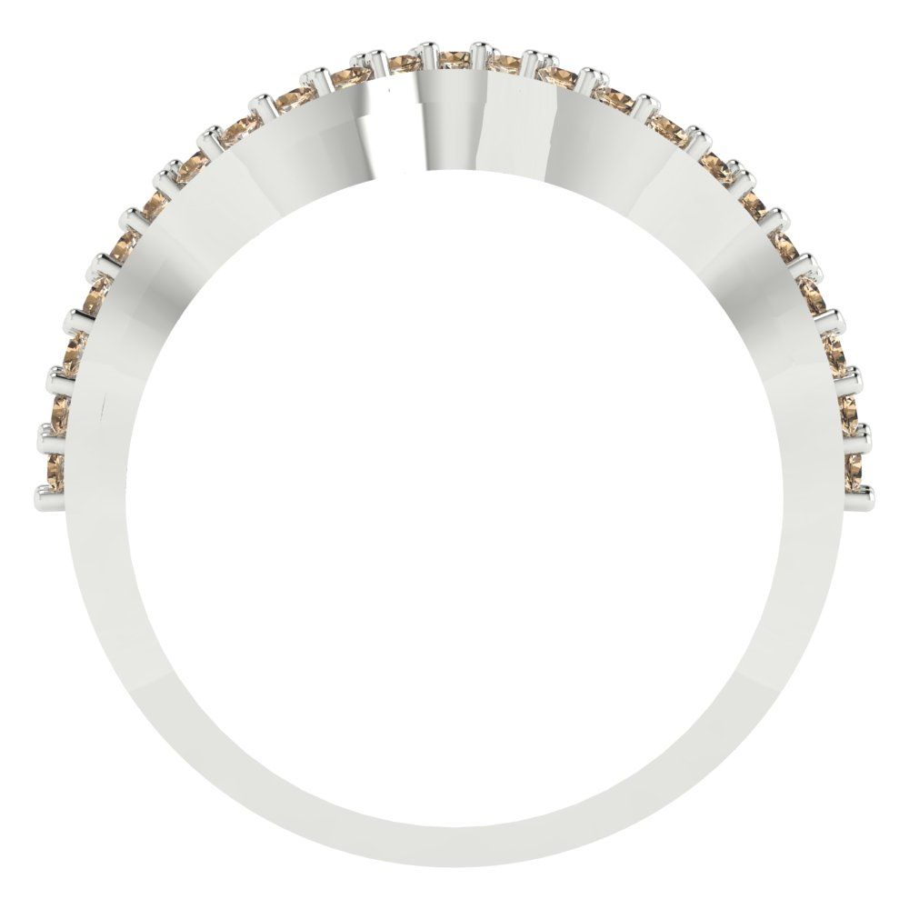 0.23 cttw Yellow Moissanite Round Cut White Gold Eternity Wedding Band