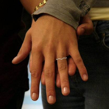 0.23 cttw Simulated Champagne Diamond Round Cut White Gold Eternity Wedding Band