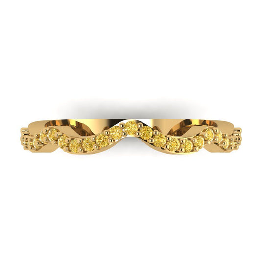 0.23 cttw Simulated Yellow Diamond Round Cut Yellow Gold Eternity Wedding Band