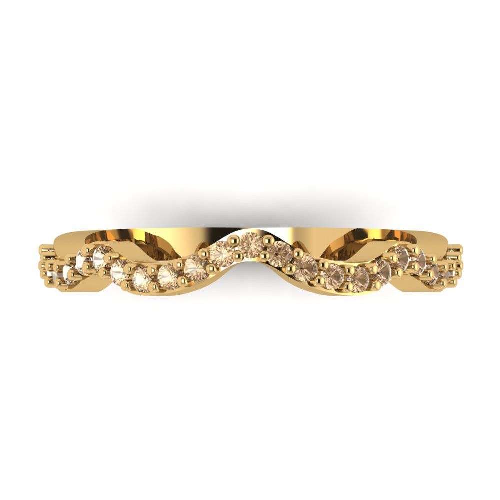 0.23 cttw Yellow Moissanite Round Cut Yellow Gold Eternity Wedding Band