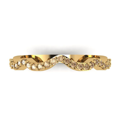 0.23 cttw Yellow Moissanite Round Cut Yellow Gold Eternity Wedding Band