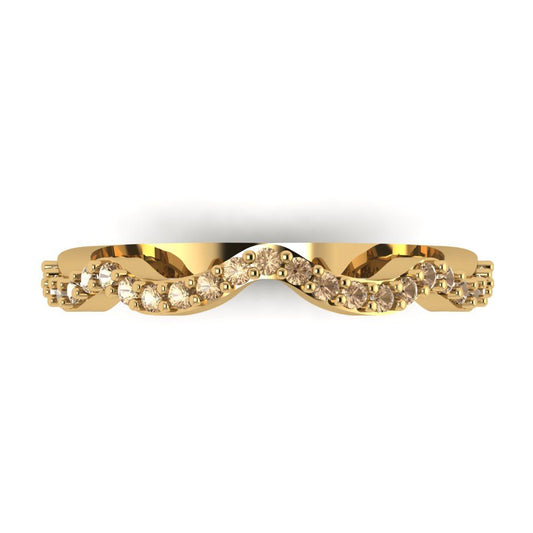 0.23 cttw Yellow Moissanite Round Cut Yellow Gold Eternity Wedding Band