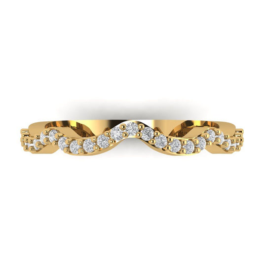 0.23 cttw Moissanite Round Cut Yellow Gold Eternity Wedding Band