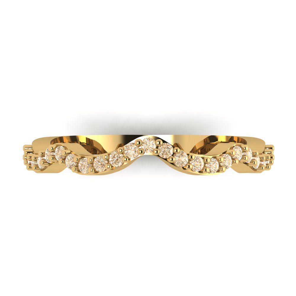 0.23 cttw Natural Morganite Round Cut Yellow Gold Eternity Wedding Band