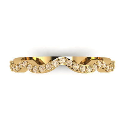 0.23 cttw Natural Morganite Round Cut Yellow Gold Eternity Wedding Band