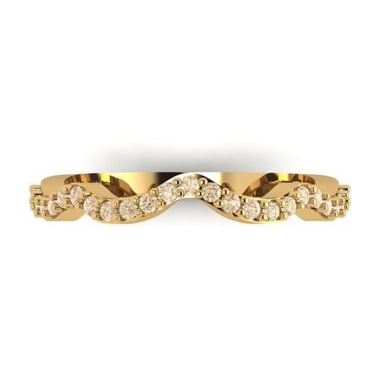 0.23 cttw Natural Morganite Round Cut Yellow Gold Eternity Wedding Band