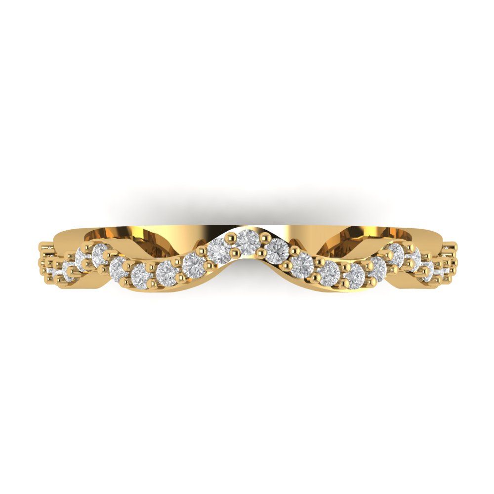 0.23 cttw White Sapphire Round Cut Yellow Gold Eternity Wedding Band