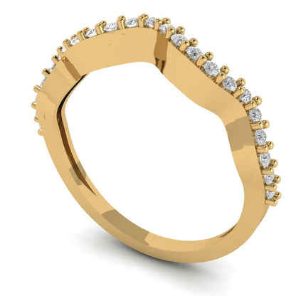 0.23 cttw White Sapphire Round Cut Yellow Gold Eternity Wedding Band