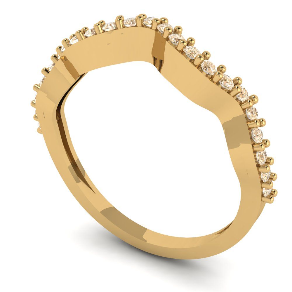 0.23 cttw Natural Morganite Round Cut Yellow Gold Eternity Wedding Band