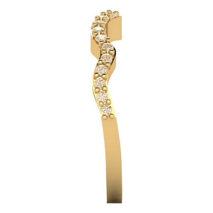 0.23 cttw Natural Morganite Round Cut Yellow Gold Eternity Wedding Band