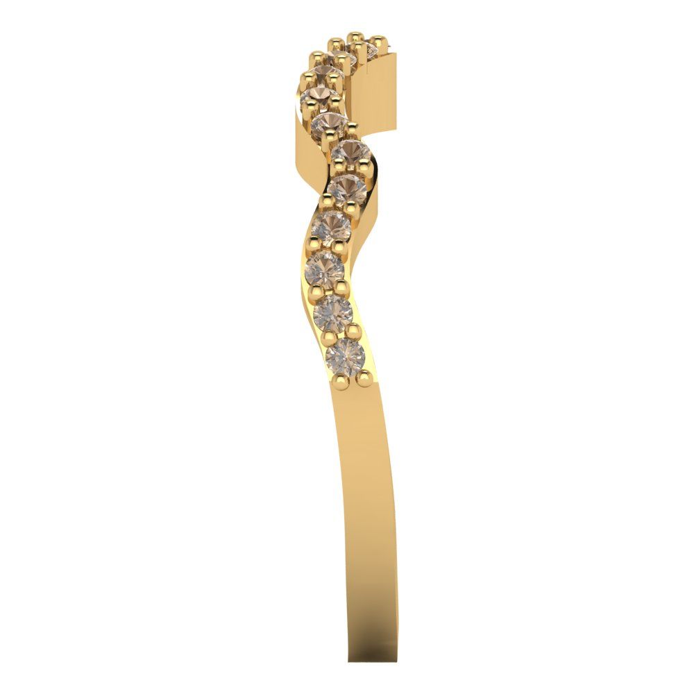 0.23 cttw Yellow Moissanite Round Cut Yellow Gold Eternity Wedding Band
