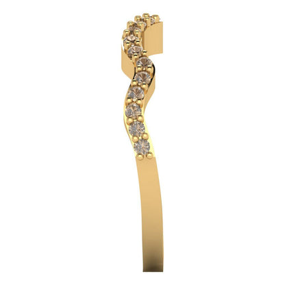 0.23 cttw Yellow Moissanite Round Cut Yellow Gold Eternity Wedding Band