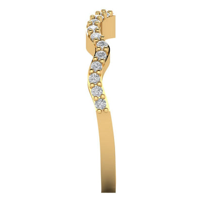 0.23 cttw Moissanite Round Cut Yellow Gold Eternity Wedding Band