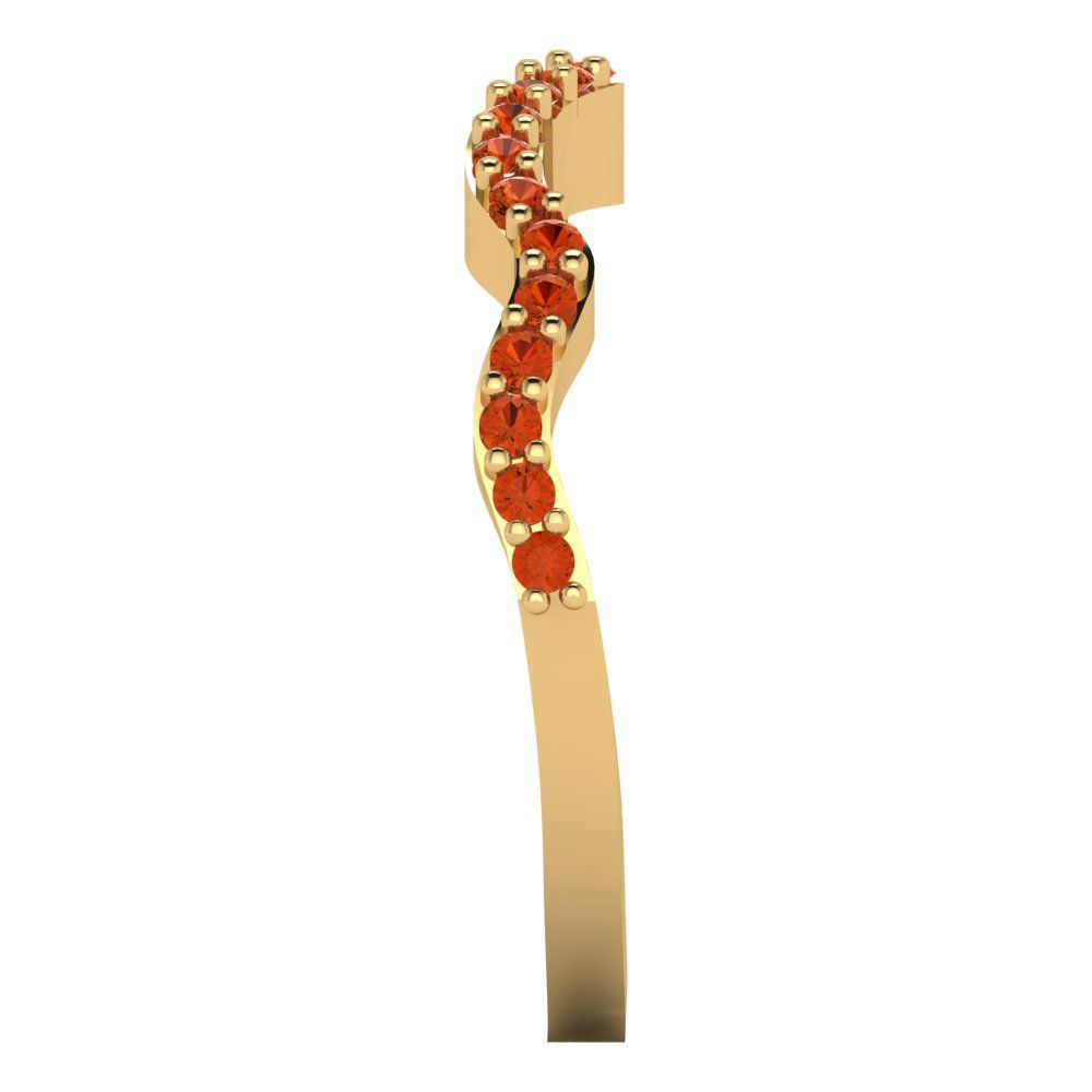 0.23 cttw Simulated Red Diamond Round Cut Yellow Gold Eternity Wedding Band