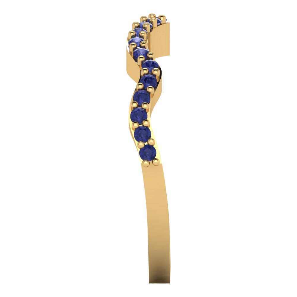 0.23 cttw Simulated Tanzanite Round Cut Yellow Gold Eternity Wedding Band