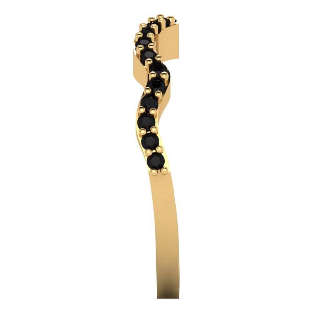 0.23 cttw Natural Onyx Round Cut Yellow Gold Eternity Wedding Band