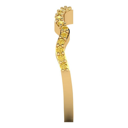 0.23 cttw Natural Citrine Round Cut Yellow Gold Eternity Wedding Band