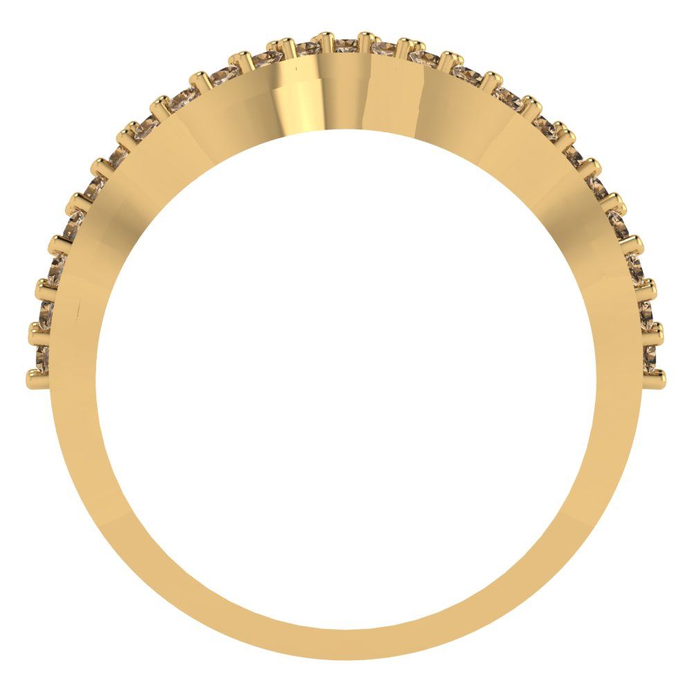 0.23 cttw Simulated Champagne Diamond Round Cut Yellow Gold Eternity Wedding Band