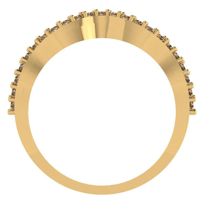 0.23 cttw Simulated Champagne Diamond Round Cut Yellow Gold Eternity Wedding Band