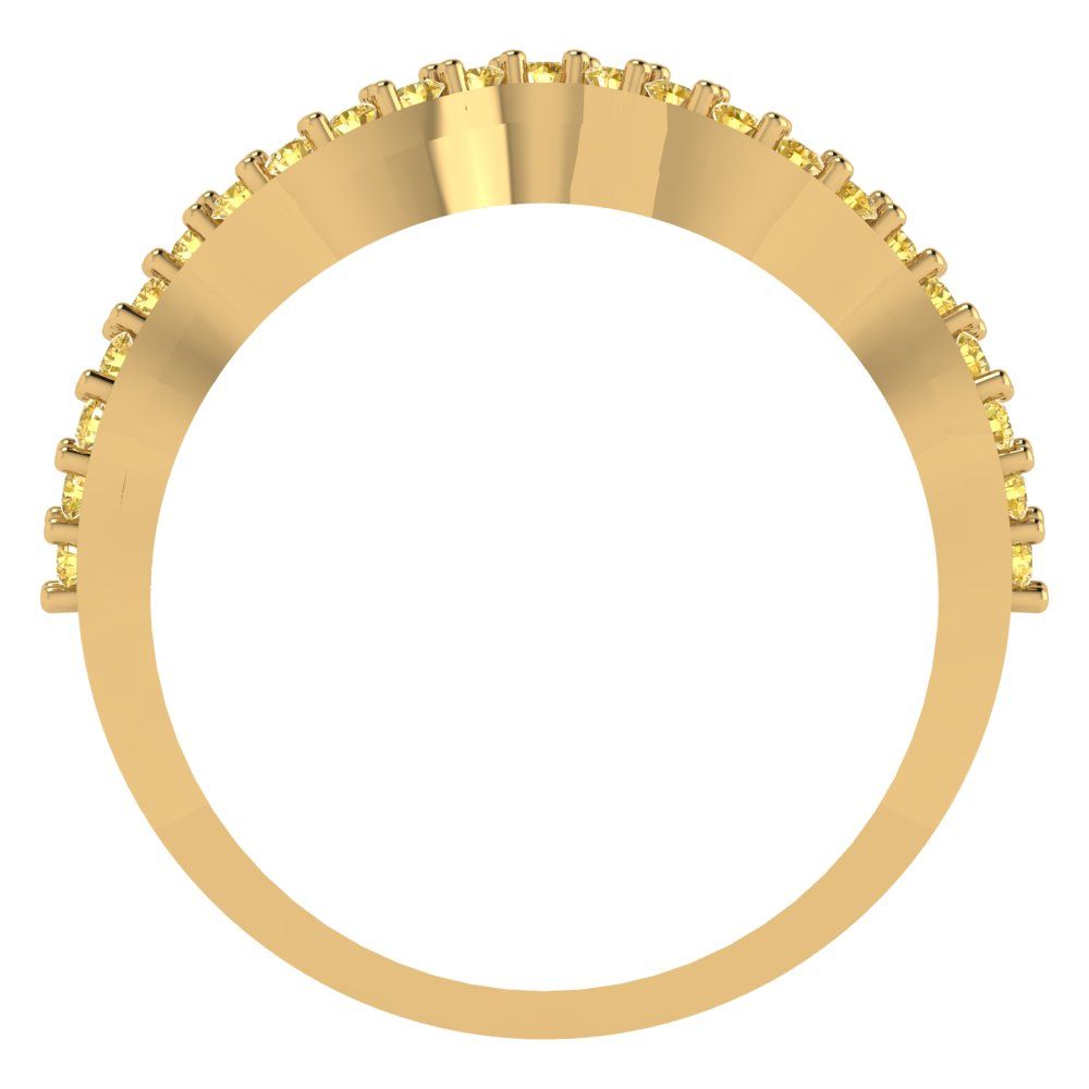 0.23 cttw Simulated Yellow Diamond Round Cut Yellow Gold Eternity Wedding Band