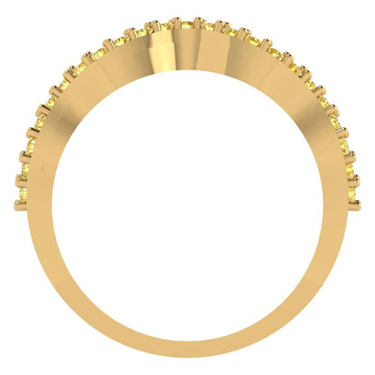 0.23 cttw Simulated Yellow Diamond Round Cut Yellow Gold Eternity Wedding Band