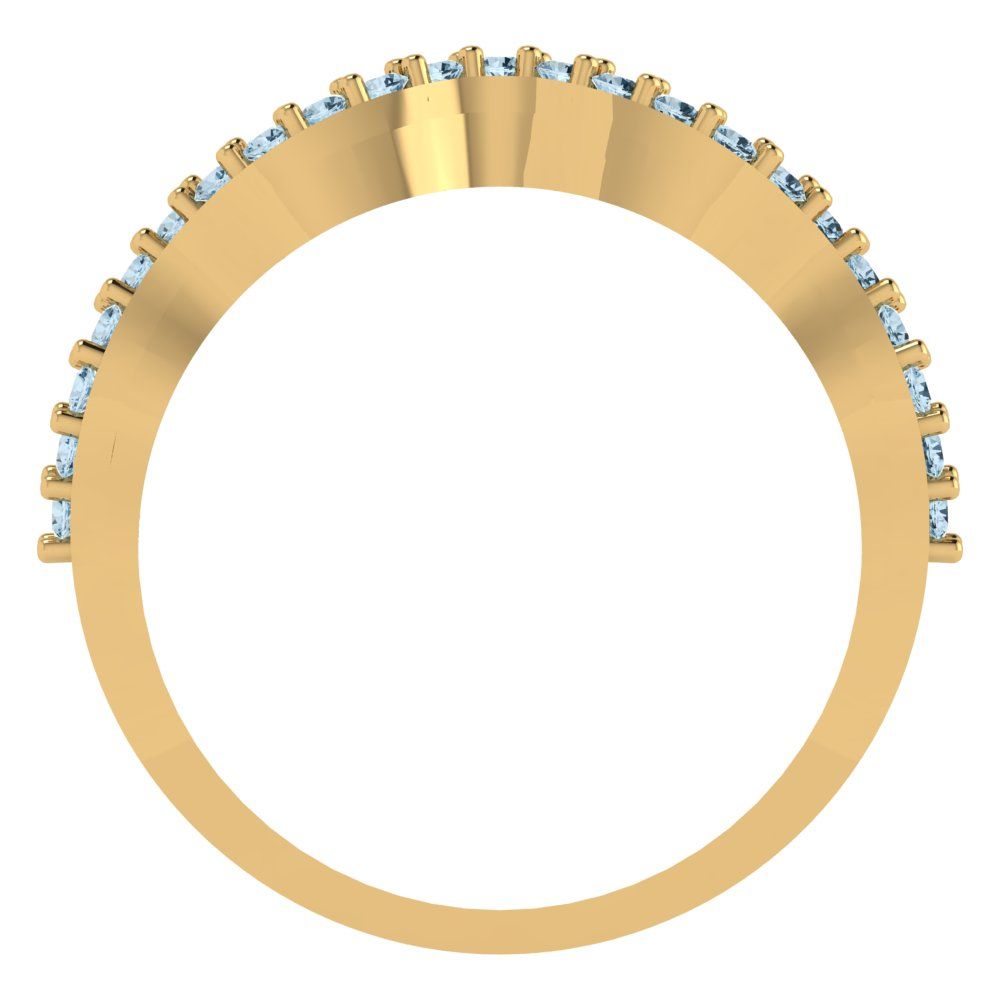 0.23 cttw Simulated Blue Diamond Round Cut Yellow Gold Eternity Wedding Band