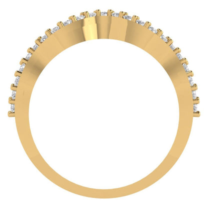 0.23 cttw White Sapphire Round Cut Yellow Gold Eternity Wedding Band