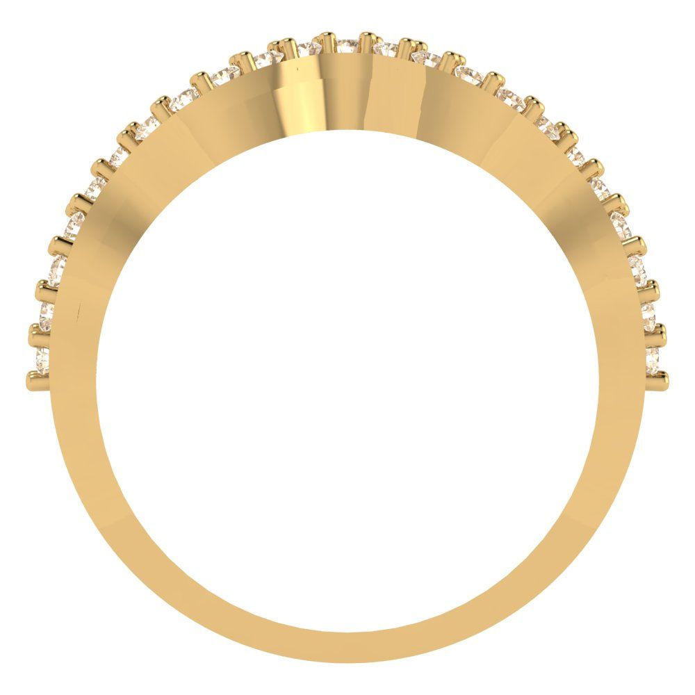0.23 cttw Natural Morganite Round Cut Yellow Gold Eternity Wedding Band