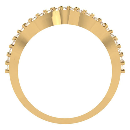 0.23 cttw Natural Morganite Round Cut Yellow Gold Eternity Wedding Band