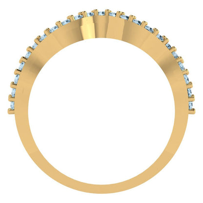 0.23 cttw Natural Aquamarine Round Cut Yellow Gold Eternity Wedding Band
