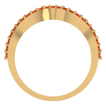 0.23 cttw Simulated Red Diamond Round Cut Yellow Gold Eternity Wedding Band